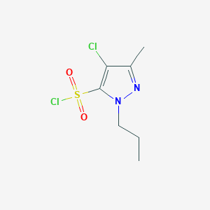 molecular formula C7H10Cl2N2O2S B2782253 4-Chloro-3-methyl-1-propyl-1H-pyrazole-5-sulfonyl chloride CAS No. 1229627-40-0