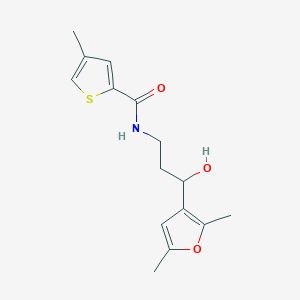molecular formula C15H19NO3S B2782284 N-[3-(2,5-Dimethylfuran-3-YL)-3-hydroxypropyl]-4-methylthiophene-2-carboxamide CAS No. 1421494-29-2