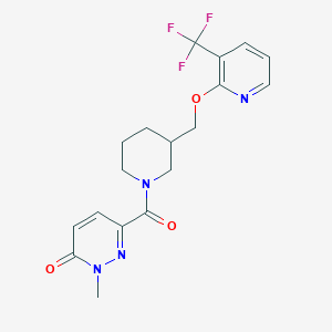 2-Methyl-6-[3-[[3-(trifluoromethyl)pyridin-2-yl]oxymethyl]piperidine-1-carbonyl]pyridazin-3-one