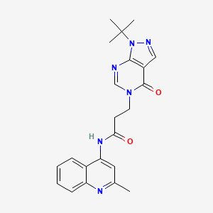 3-(1-(tert-butyl)-4-oxo-1H-pyrazolo[3,4-d]pyrimidin-5(4H)-yl)-N-(2-methylquinolin-4-yl)propanamide