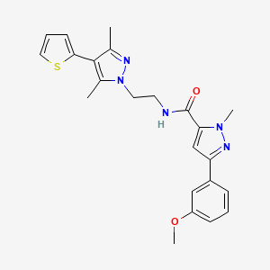 N-(2-(3,5-dimethyl-4-(thiophen-2-yl)-1H-pyrazol-1-yl)ethyl)-3-(3-methoxyphenyl)-1-methyl-1H-pyrazole-5-carboxamide