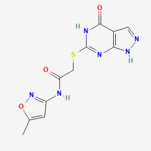 N-(5-methylisoxazol-3-yl)-2-((4-oxo-4,5-dihydro-1H-pyrazolo[3,4-d]pyrimidin-6-yl)thio)acetamide