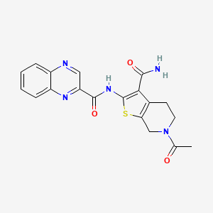 6-Acetyl-2-(quinoxaline-2-carboxamido)-4,5,6,7-tetrahydrothieno[2,3-c]pyridine-3-carboxamide