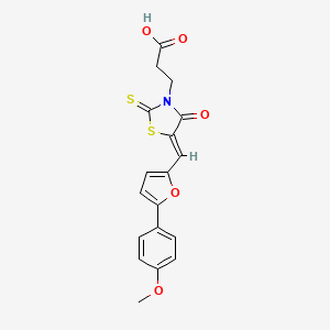 (Z)-3-(5-((5-(4-methoxyphenyl)furan-2-yl)methylene)-4-oxo-2-thioxothiazolidin-3-yl)propanoic acid