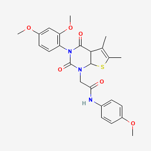 2-[3-(2,4-dimethoxyphenyl)-5,6-dimethyl-2,4-dioxo-1H,2H,3H,4H-thieno[2,3-d]pyrimidin-1-yl]-N-(4-methoxyphenyl)acetamide