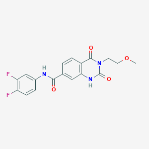 molecular formula C18H15F2N3O4 B2782322 N-(3,4-difluorophenyl)-3-(2-methoxyethyl)-2,4-dioxo-1,2,3,4-tetrahydroquinazoline-7-carboxamide CAS No. 892260-50-3