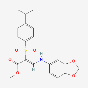 methyl (2Z)-3-(1,3-benzodioxol-5-ylamino)-2-[(4-isopropylphenyl)sulfonyl]acrylate