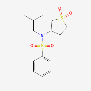 molecular formula C14H21NO4S2 B2782333 N-(1,1-dioxidotetrahydrothiophen-3-yl)-N-isobutylbenzenesulfonamide CAS No. 898405-59-9