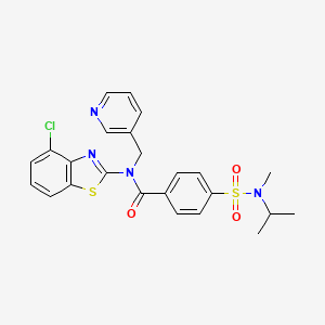 molecular formula C24H23ClN4O3S2 B2782364 N-(4-chloro-1,3-benzothiazol-2-yl)-4-[methyl(propan-2-yl)sulfamoyl]-N-[(pyridin-3-yl)methyl]benzamide CAS No. 923433-30-1