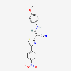 (E)-3-((4-methoxyphenyl)amino)-2-(4-(4-nitrophenyl)thiazol-2-yl)acrylonitrile