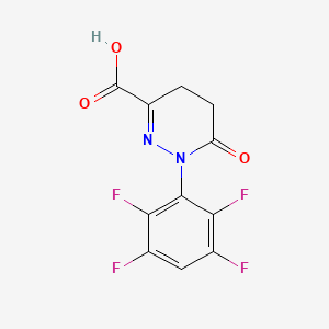 molecular formula C11H6F4N2O3 B2782387 6-Oxo-1-(2,3,5,6-tetrafluorophenyl)-1,4,5,6-tetrahydropyridazine-3-carboxylic acid CAS No. 731827-14-8