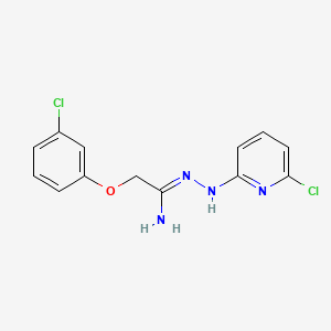 molecular formula C13H12Cl2N4O B2782388 2-(3-chlorophenoxy)-N'-(6-chloro-2-pyridinyl)ethanehydrazonamide CAS No. 477852-71-4