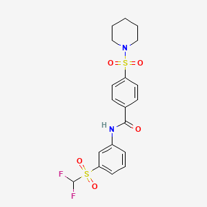 N-(3-((difluoromethyl)sulfonyl)phenyl)-4-(piperidin-1-ylsulfonyl)benzamide