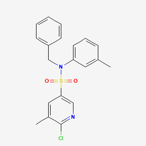 molecular formula C20H19ClN2O2S B2782392 N-benzyl-6-chloro-5-methyl-N-(3-methylphenyl)pyridine-3-sulfonamide CAS No. 1388798-70-6