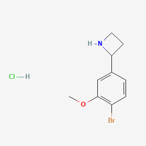 molecular formula C10H13BrClNO B2782396 2-(4-bromo-3-methoxyphenyl)azetidine hydrochloride CAS No. 2413899-79-1