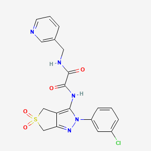 molecular formula C19H16ClN5O4S B2782409 N-[2-(3-chlorophenyl)-5,5-dioxo-2H,4H,6H-5lambda6-thieno[3,4-c]pyrazol-3-yl]-N'-[(pyridin-3-yl)methyl]ethanediamide CAS No. 899944-37-7