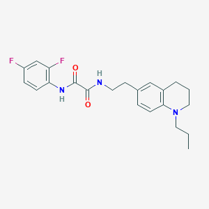 molecular formula C22H25F2N3O2 B2782410 N'-(2,4-difluorophenyl)-N-[2-(1-propyl-1,2,3,4-tetrahydroquinolin-6-yl)ethyl]ethanediamide CAS No. 955529-20-1