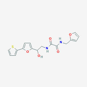 molecular formula C17H16N2O5S B2782457 N'-[(furan-2-yl)methyl]-N-{2-hydroxy-2-[5-(thiophen-2-yl)furan-2-yl]ethyl}ethanediamide CAS No. 2319719-21-4