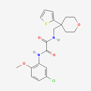 molecular formula C19H21ClN2O4S B2782586 N-(5-chloro-2-methoxyphenyl)-N'-{[4-(thiophen-2-yl)oxan-4-yl]methyl}ethanediamide CAS No. 1091418-78-8