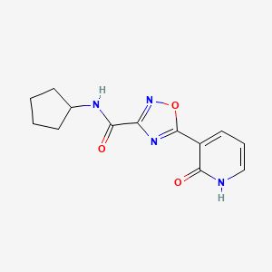 molecular formula C13H14N4O3 B2782587 N-cyclopentyl-5-(2-oxo-1,2-dihydropyridin-3-yl)-1,2,4-oxadiazole-3-carboxamide CAS No. 1574612-25-1