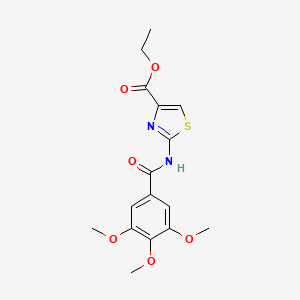 molecular formula C16H18N2O6S B2782616 Ethyl 2-(3,4,5-trimethoxybenzamido)thiazole-4-carboxylate CAS No. 397277-84-8