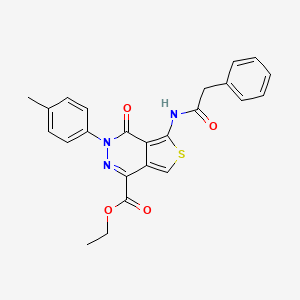 molecular formula C24H21N3O4S B2782621 ethyl 3-(4-methylphenyl)-4-oxo-5-(2-phenylacetamido)-3H,4H-thieno[3,4-d]pyridazine-1-carboxylate CAS No. 851948-56-6