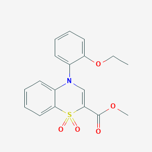 molecular formula C18H17NO5S B2782687 methyl 4-(2-ethoxyphenyl)-4H-1,4-benzothiazine-2-carboxylate 1,1-dioxide CAS No. 1291855-21-4