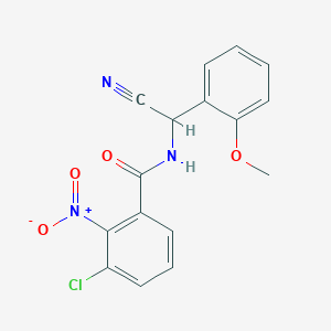 molecular formula C16H12ClN3O4 B2782704 3-chloro-N-[cyano(2-methoxyphenyl)methyl]-2-nitrobenzamide CAS No. 1797055-92-5