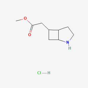 molecular formula C9H16ClNO2 B2782767 Methyl 2-(2-azabicyclo[3.2.0]heptan-6-yl)acetate;hydrochloride CAS No. 2490420-75-0