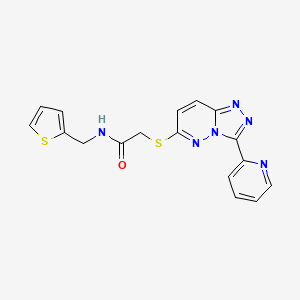 2-((3-(pyridin-2-yl)-[1,2,4]triazolo[4,3-b]pyridazin-6-yl)thio)-N-(thiophen-2-ylmethyl)acetamide