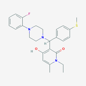 1-ethyl-3-((4-(2-fluorophenyl)piperazin-1-yl)(4-(methylthio)phenyl)methyl)-4-hydroxy-6-methylpyridin-2(1H)-one