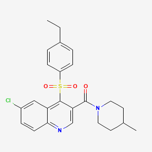 (6-Chloro-4-((4-ethylphenyl)sulfonyl)quinolin-3-yl)(4-methylpiperidin-1-yl)methanone
