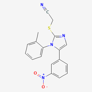 2-((5-(3-nitrophenyl)-1-(o-tolyl)-1H-imidazol-2-yl)thio)acetonitrile