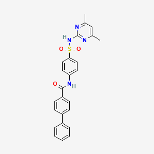 molecular formula C25H22N4O3S B2782788 N-{4-[(4,6-DIMETHYLPYRIMIDIN-2-YL)SULFAMOYL]PHENYL}-[1,1'-BIPHENYL]-4-CARBOXAMIDE CAS No. 307509-40-6