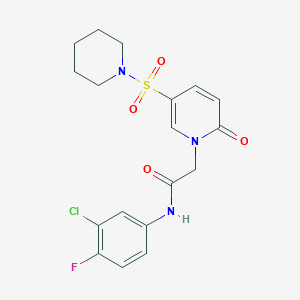 molecular formula C18H19ClFN3O4S B2782931 N-(3-chloro-4-fluorophenyl)-2-[2-oxo-5-(piperidine-1-sulfonyl)-1,2-dihydropyridin-1-yl]acetamide CAS No. 1359647-50-9
