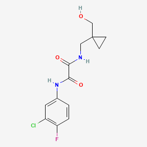 molecular formula C13H14ClFN2O3 B2782939 N'-(3-chloro-4-fluorophenyl)-N-{[1-(hydroxymethyl)cyclopropyl]methyl}ethanediamide CAS No. 1324565-50-5