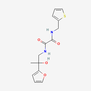 molecular formula C14H16N2O4S B2782961 N-[2-(furan-2-yl)-2-hydroxypropyl]-N'-[(thiophen-2-yl)methyl]ethanediamide CAS No. 1396846-22-2