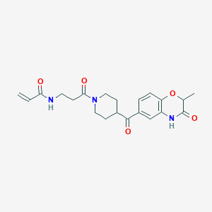 B2782964 N-[3-[4-(2-Methyl-3-oxo-4H-1,4-benzoxazine-6-carbonyl)piperidin-1-yl]-3-oxopropyl]prop-2-enamide CAS No. 2201506-46-7
