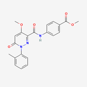 molecular formula C21H19N3O5 B2782981 methyl 4-[4-methoxy-1-(2-methylphenyl)-6-oxo-1,6-dihydropyridazine-3-amido]benzoate CAS No. 941900-09-0