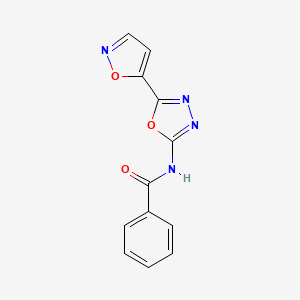 molecular formula C12H8N4O3 B2782989 N-(5-(isoxazol-5-yl)-1,3,4-oxadiazol-2-yl)benzamide CAS No. 941935-31-5