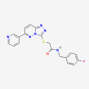 molecular formula C19H15FN6OS B2782994 N-[(4-fluorophenyl)methyl]-2-{[6-(pyridin-3-yl)-[1,2,4]triazolo[4,3-b]pyridazin-3-yl]sulfanyl}acetamide CAS No. 891107-66-7