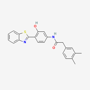 molecular formula C23H20N2O2S B2783021 N-[4-(1,3-benzothiazol-2-yl)-3-hydroxyphenyl]-2-(3,4-dimethylphenyl)acetamide CAS No. 921558-34-1