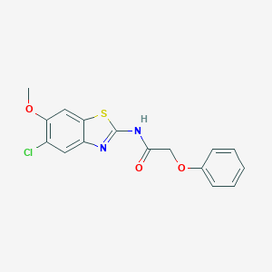 molecular formula C16H13ClN2O3S B278305 N-(5-chloro-6-methoxy-1,3-benzothiazol-2-yl)-2-phenoxyacetamide 