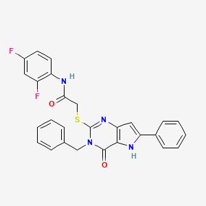 2-((3-benzyl-4-oxo-6-phenyl-4,5-dihydro-3H-pyrrolo[3,2-d]pyrimidin-2-yl)thio)-N-(2,4-difluorophenyl)acetamide
