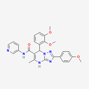 molecular formula C27H26N6O4 B2783055 7-(2,3-dimethoxyphenyl)-2-(4-methoxyphenyl)-5-methyl-N-(pyridin-3-yl)-4,7-dihydro-[1,2,4]triazolo[1,5-a]pyrimidine-6-carboxamide CAS No. 539797-58-5