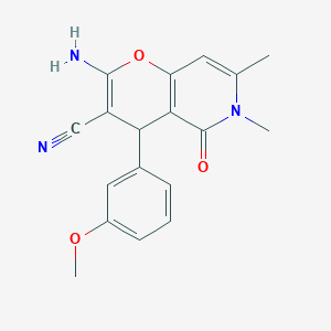 2-amino-4-(3-methoxyphenyl)-6,7-dimethyl-5-oxo-5,6-dihydro-4H-pyrano[3,2-c]pyridine-3-carbonitrile