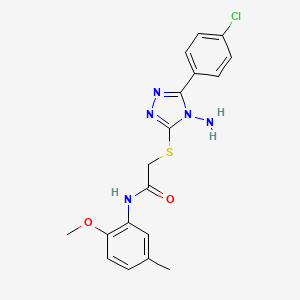 2-{[4-amino-5-(4-chlorophenyl)-4H-1,2,4-triazol-3-yl]sulfanyl}-N-(2-methoxy-5-methylphenyl)acetamide