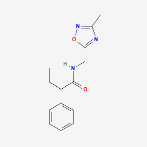 molecular formula C14H17N3O2 B2783062 N-[(3-methyl-1,2,4-oxadiazol-5-yl)methyl]-2-phenylbutanamide CAS No. 1235345-67-1