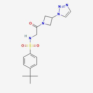 molecular formula C17H23N5O3S B2783064 N-(2-(3-(1H-1,2,3-triazol-1-yl)azetidin-1-yl)-2-oxoethyl)-4-(tert-butyl)benzenesulfonamide CAS No. 2034266-73-2