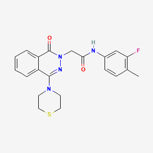 molecular formula C21H21FN4O2S B2783109 N-(3-fluoro-4-methylphenyl)-2-[1-oxo-4-(thiomorpholin-4-yl)-1,2-dihydrophthalazin-2-yl]acetamide CAS No. 1251598-35-2